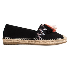 Best Shoes Fashionable Espadrilles With Ornaments black Best Shoes Fashionable Espadrilles With Ornaments black