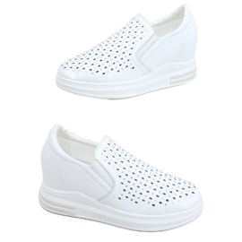 Sneakers slip on wedge heels white HY-251 White