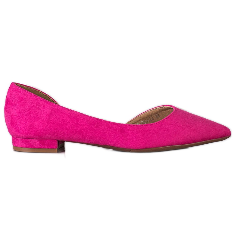 Lovery Suede Ballerinas With A Cut Out pink