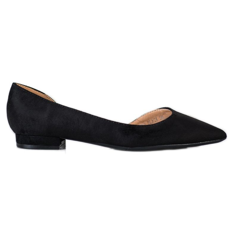 Lovery Suede Ballerinas With A Cut Out black