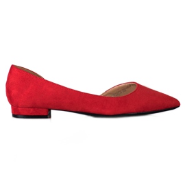 Lovery Suede Ballerinas With A Cut Out red