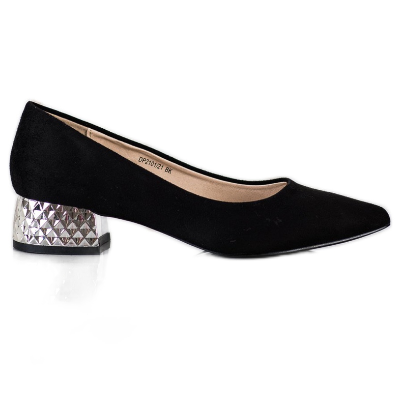 Filippo Black Pumps With A Gold Heel