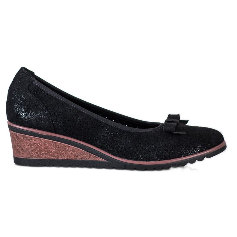 Vinceza Openwork wedge pumps black