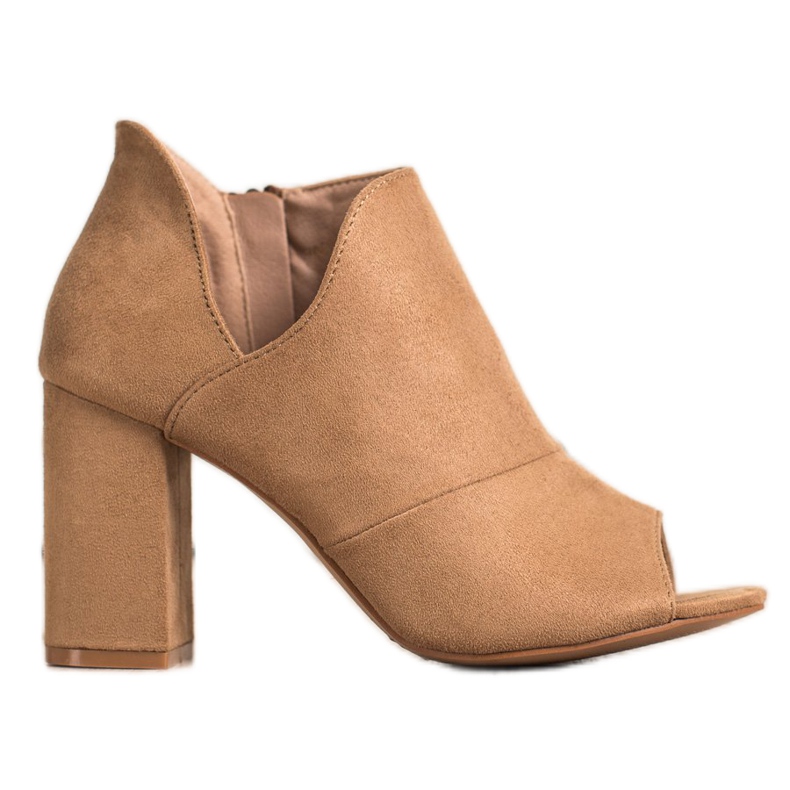 Spring Open Toe VINCEZA boots beige brown