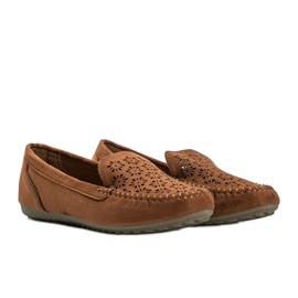 Brown moccasins with an openwork toe Frida