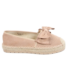Women's beige and pink espadrilles J131-22 Beige