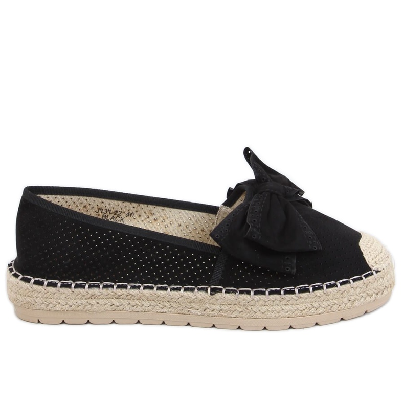 Black women's espadrilles J131-22 Black