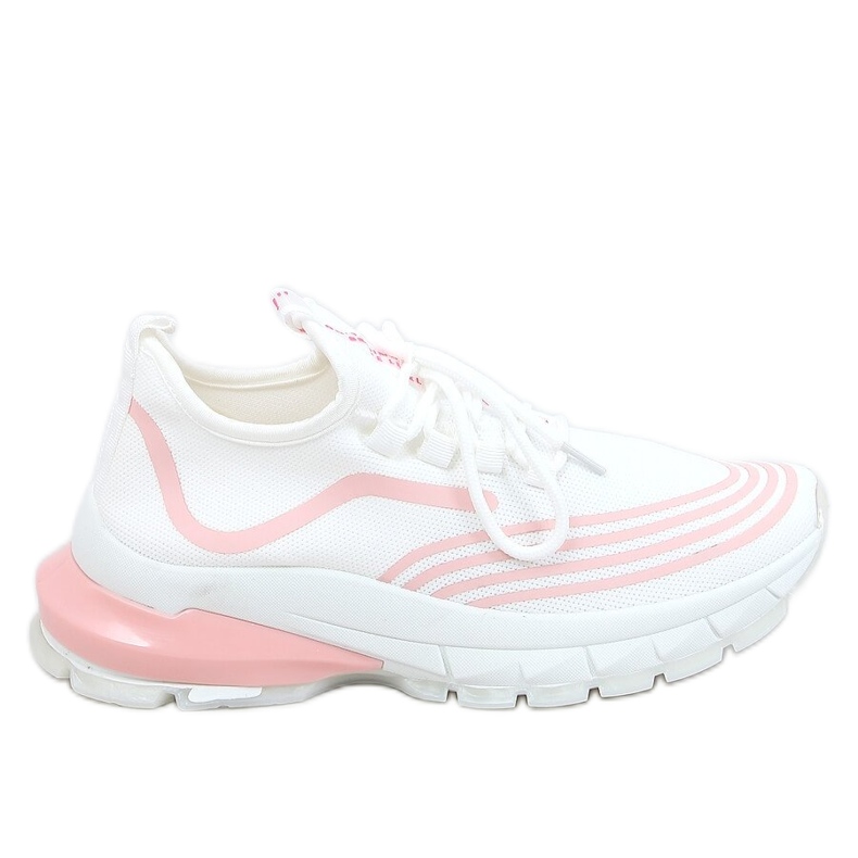 White sports socks BX1820-SP WHITE / PINK