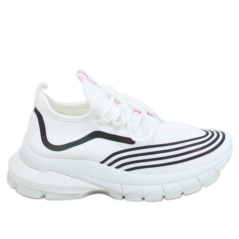 White sports socks BX1820-SP WHITE / BLACK
