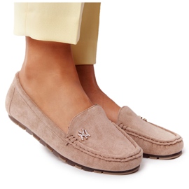 PS1 Women's Suede Loafers Beige Madelyn