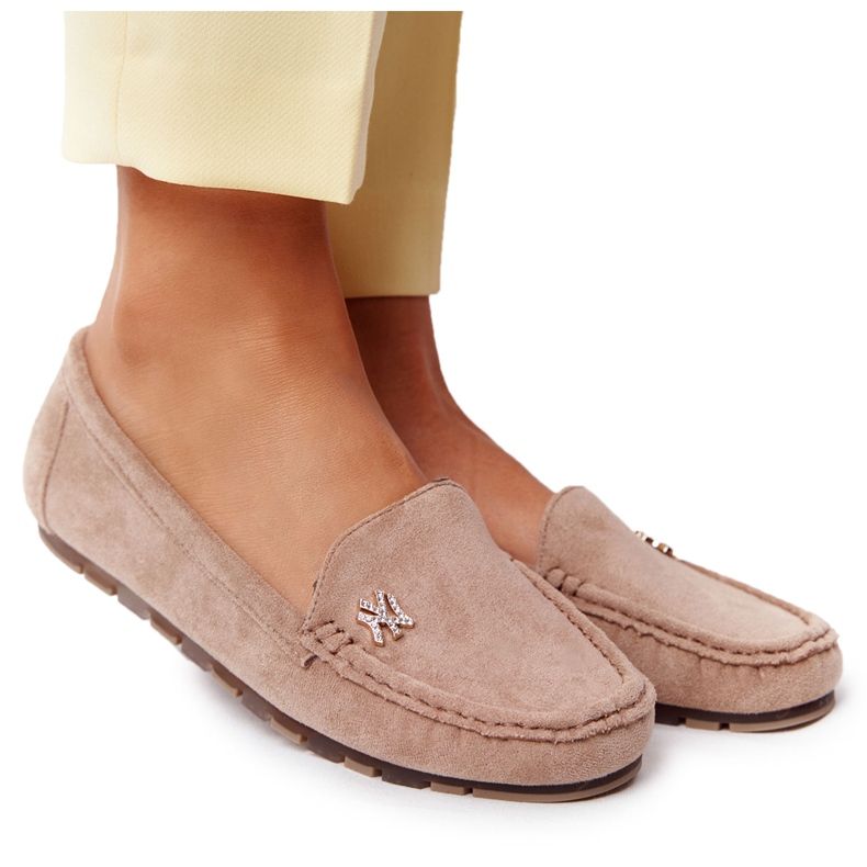 PS1 Women's Suede Loafers Beige Madelyn