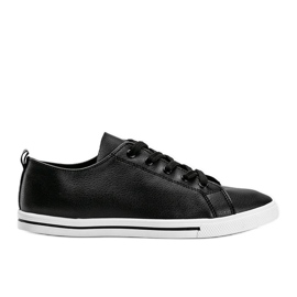 Black sneakers made of eco leather from Joelle