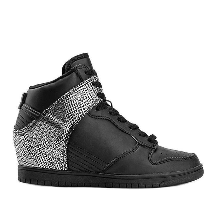 Black ankle sneakers with an animal motif