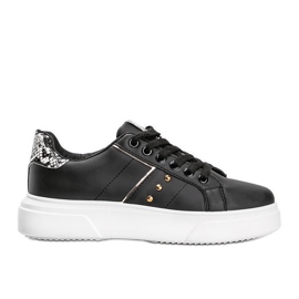 Black sneakers with a snakeskin motif from Ellen