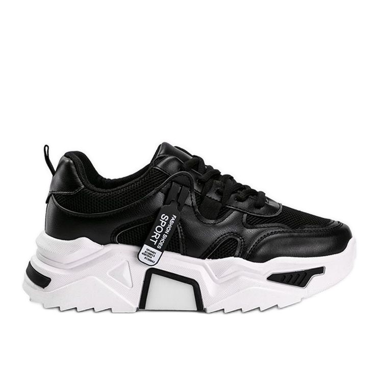 Black sneakers with a thick Cristina sole