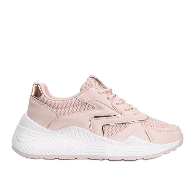 Chunky pink sneakers with metallic Kenna details