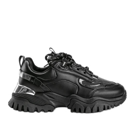 Black sneakers with metallic Ansley inserts