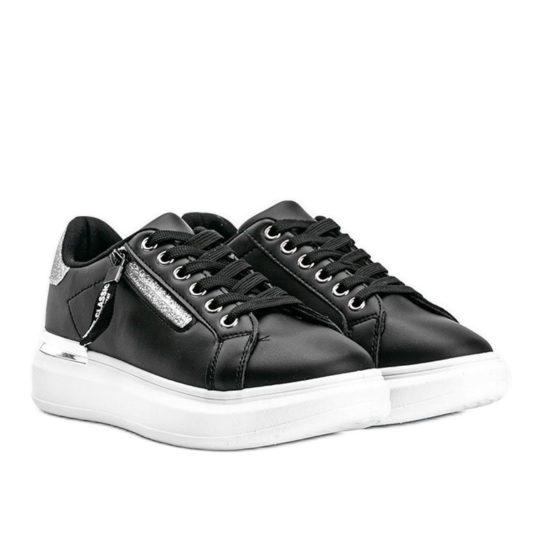 Black sneakers with a decorative Kiana zip