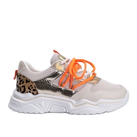 Beige sneakers with an animal motif of Jan