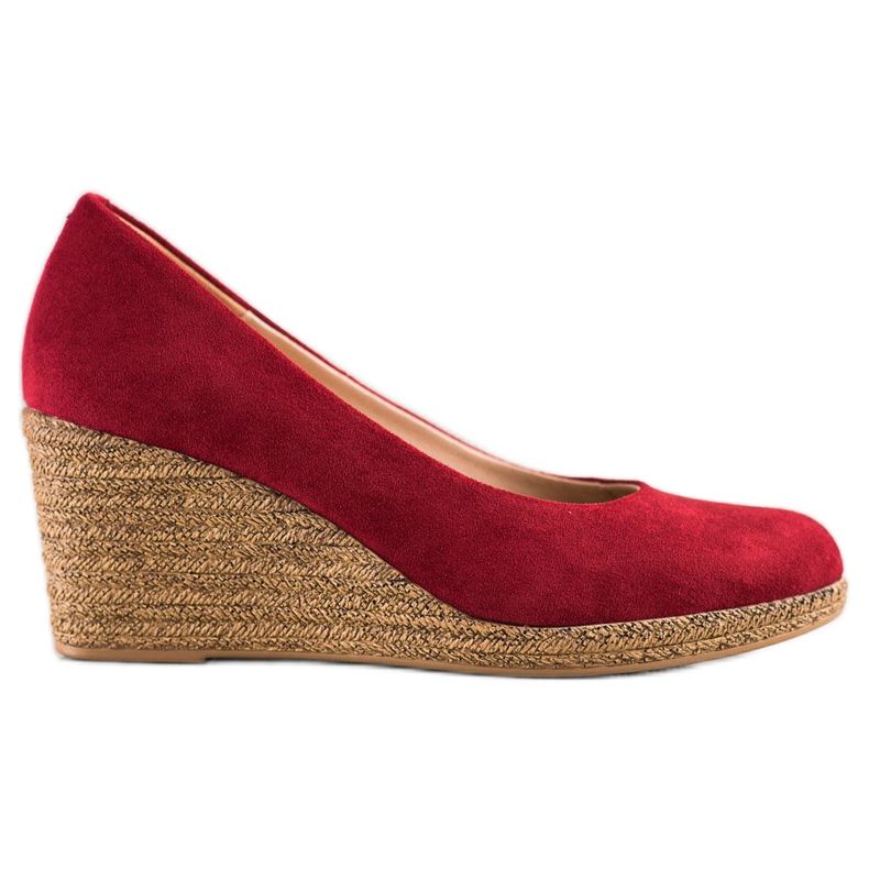 VINCEZA suede pumps red