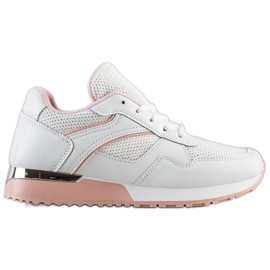 SHELOVET Stylish Sneakers For Spring white pink