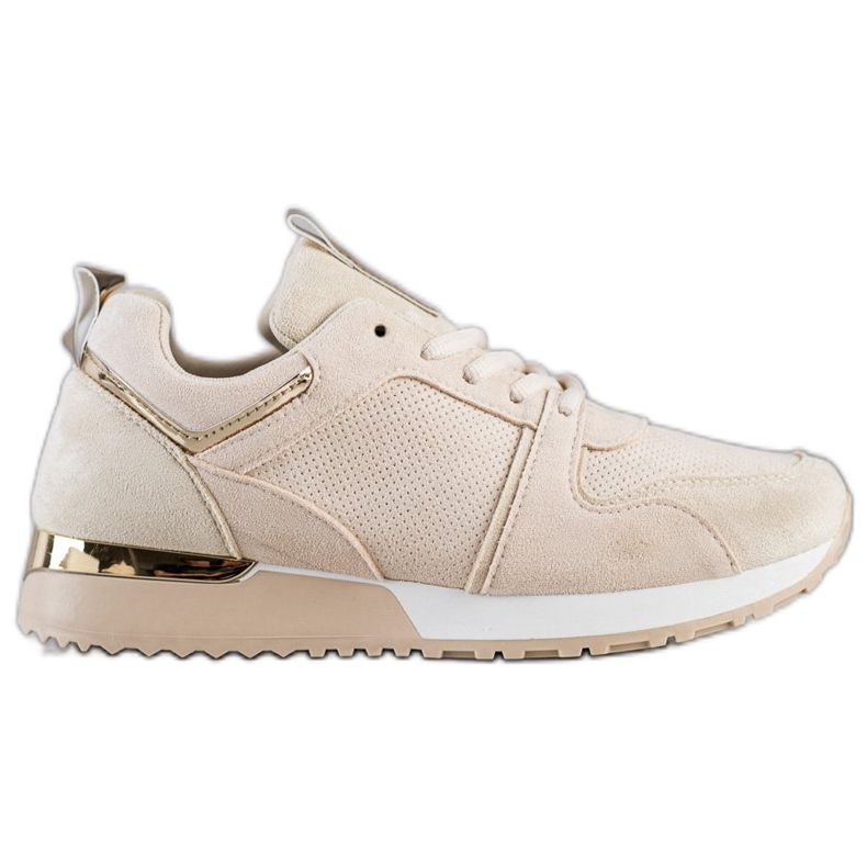 SHELOVET Beige Suede Sneakers