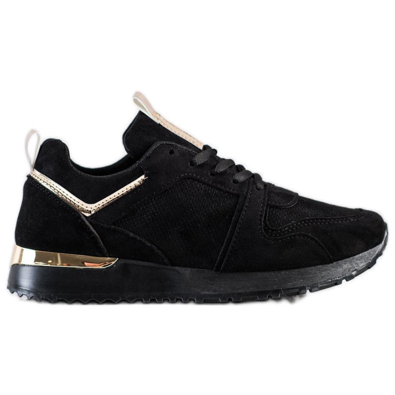 SHELOVET Black Suede Sneakers
