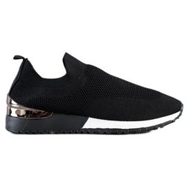 SHELOVET Textile Openwork Sneakers black SHELOVET Textile Openwork Sneakers black