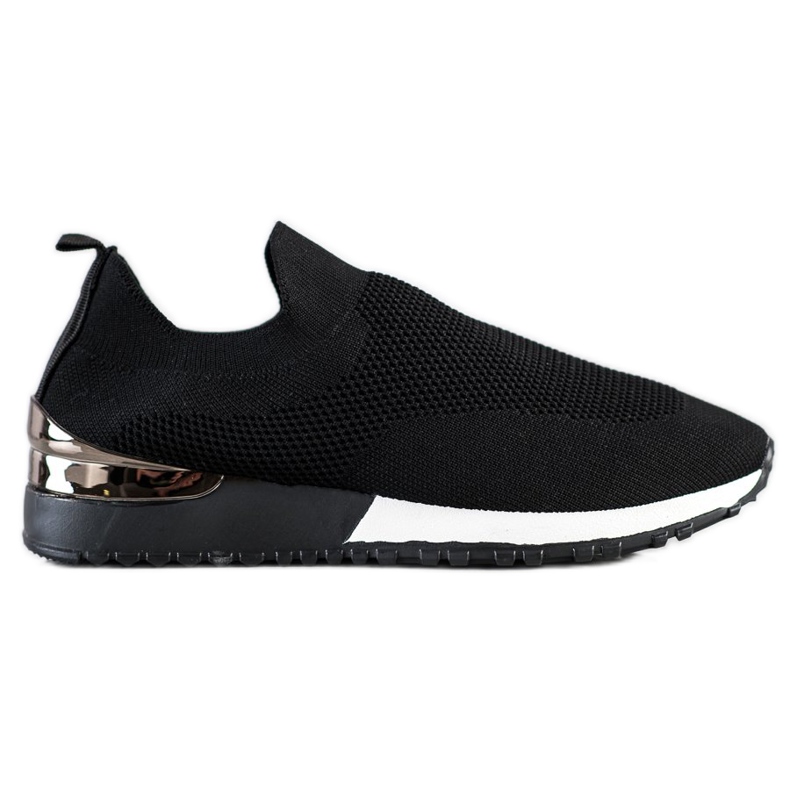SHELOVET Textile Openwork Sneakers black