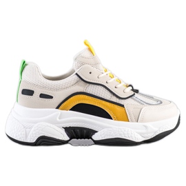 SHELOVET Seakersy Fashion beige multicolored