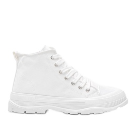 White high sneakers on a thick Evelin sole