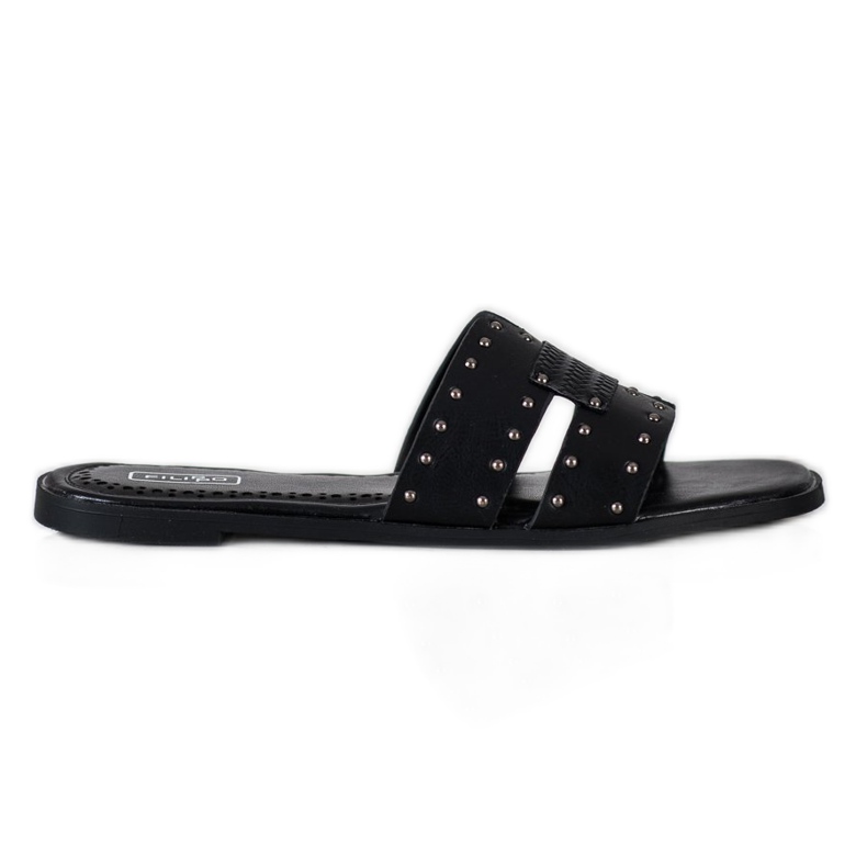 Filippo Black Eco Leather Slippers