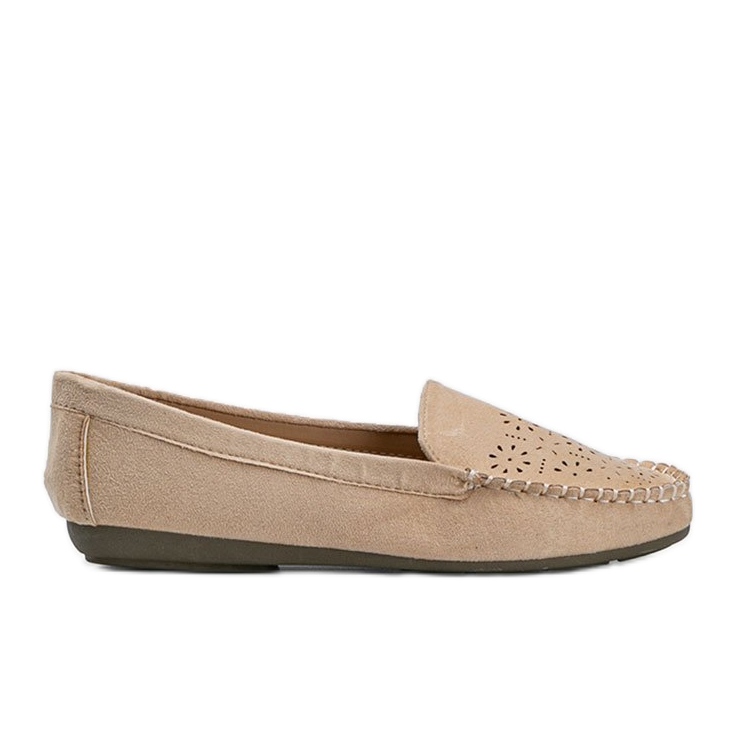 Beige loafers with an openwork Justine toe
