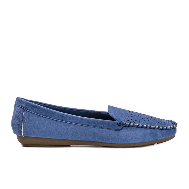 Blue loafers with an openwork Justine toe