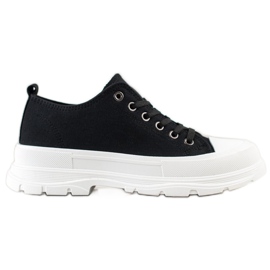 SHELOVET Black Sneakers On The Platform