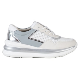 ARTIKER Lace-up Sports Leather Shoes white grey multicolored ARTIKER Lace-up Sports Leather Shoes white grey multicolored