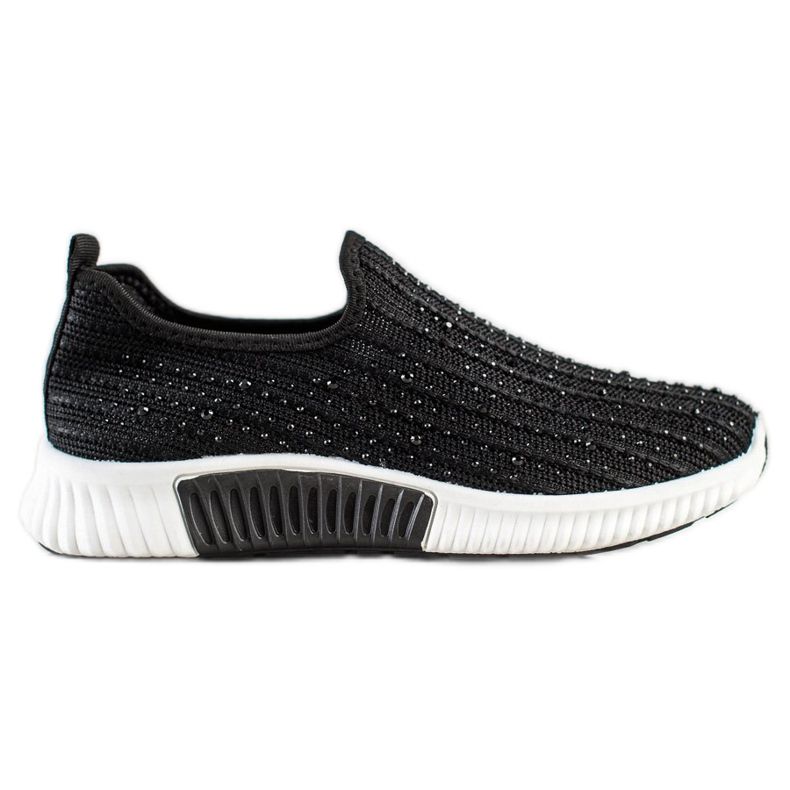 SHELOVET Slipons With Crystals black SHELOVET Slipons With Crystals black