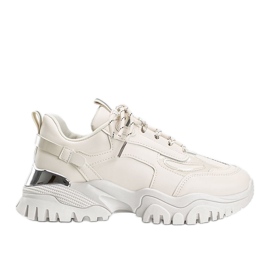 Beige sneakers with metallic Ansley inserts