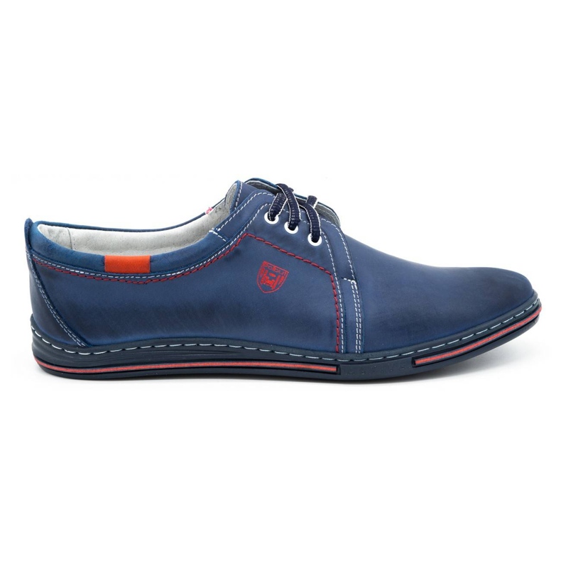 Polbut Leather shoes for men 343 navy blue