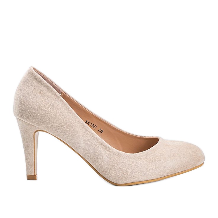 Beige pumps with eco-suede Emilia