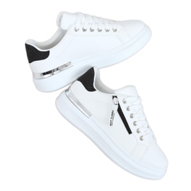 White women's sneakers F006 WHITE / BLACK