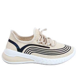 Beige socks 3436 Beige sports shoes