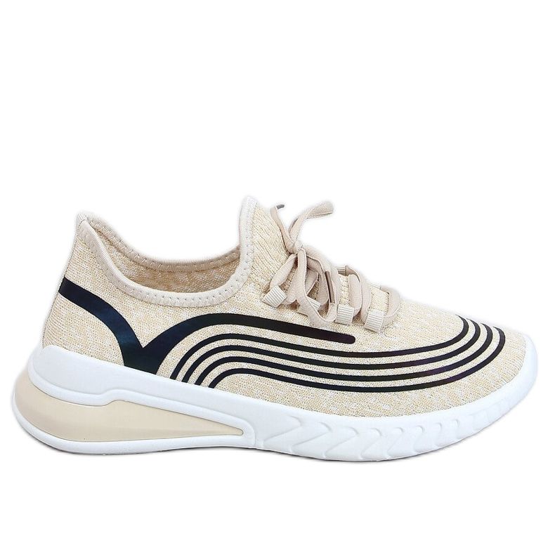 Beige socks 3436 Beige sports shoes