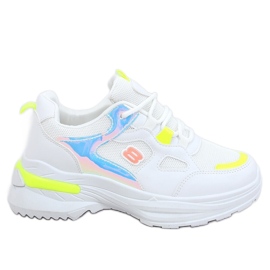 Women's white and yellow sports shoes HX-68 Yellow multicolored