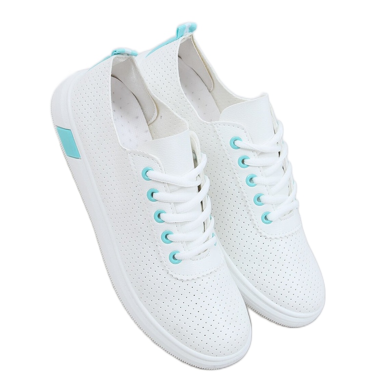 Women's white and blue sneakers LA42 Blue