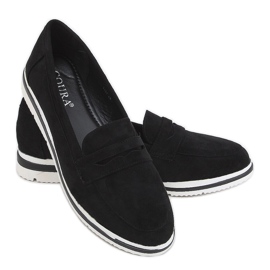 Black 1151 Black high-soled loafers