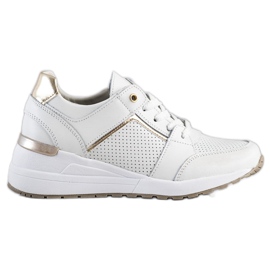 Filippo White Leather Sport Shoes