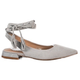 Seastar Pumps With Decorative Binding grey