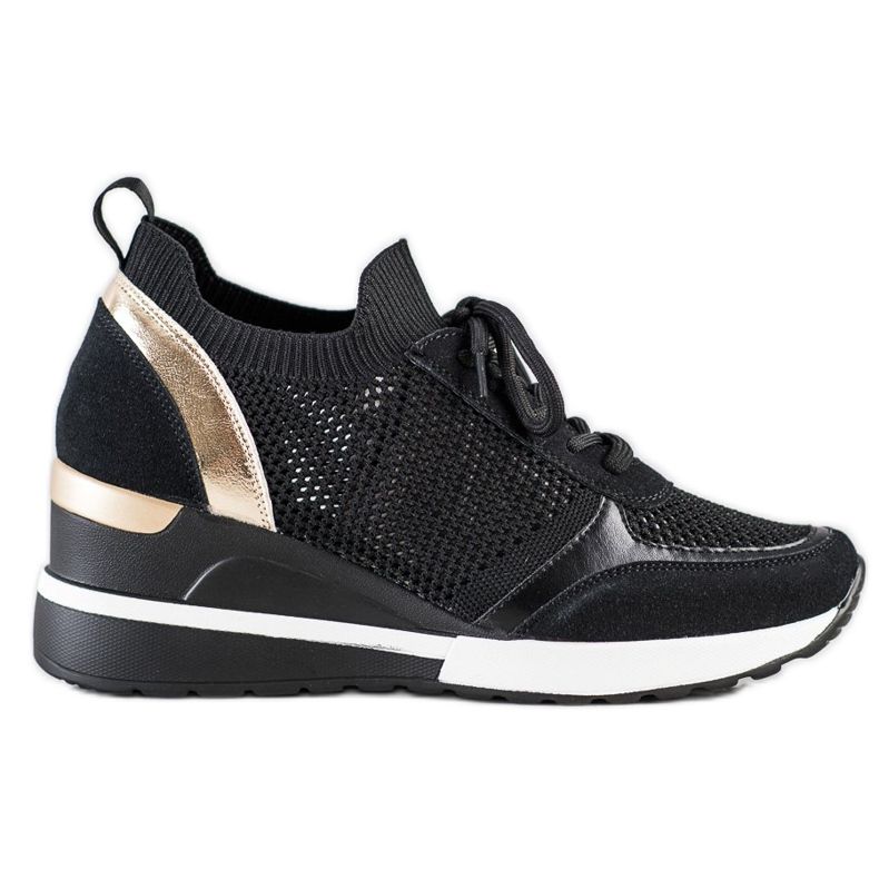 VINCEZA openwork sneakers black