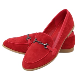 Red women's loafers 8742 Red